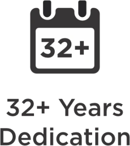 32 years dedication
